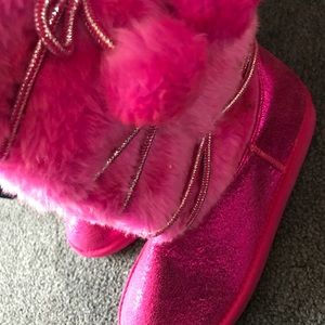 Girls Metallic Pink Fashion Boots
